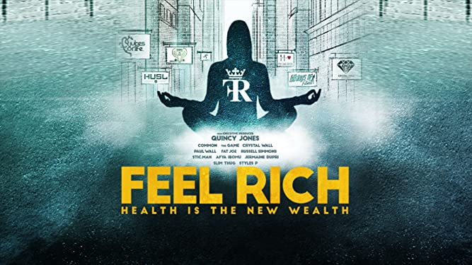 Movie Poster for Feel Rich showing dark figure in meditation pose