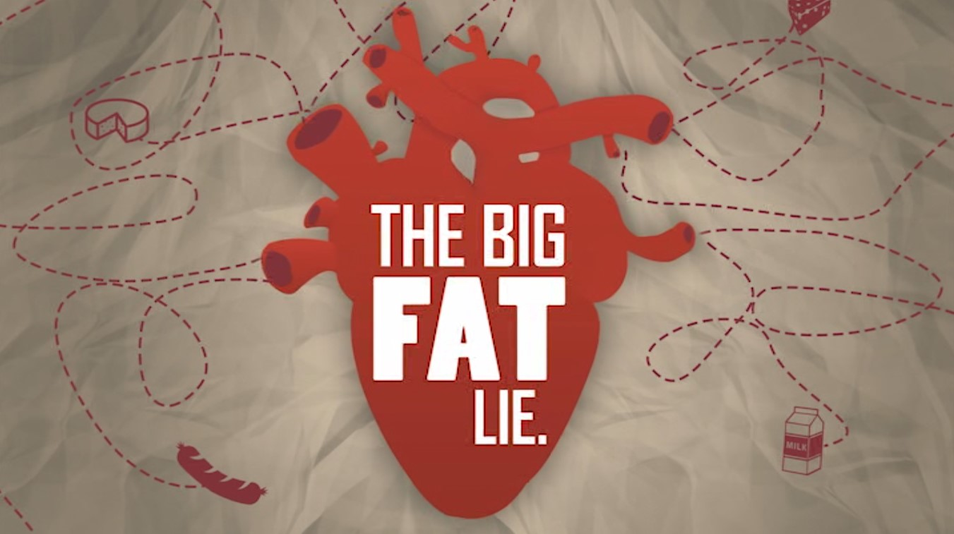 Movie poster for The Big Fat Lie a food documentary showing a heart shape with the movie title superimposed